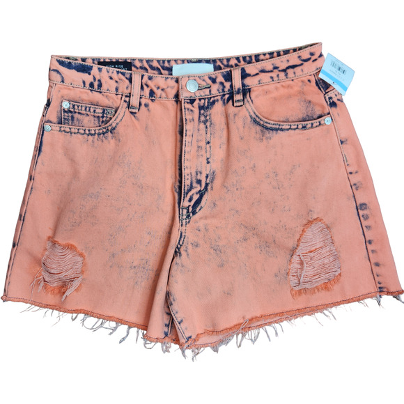 NWOT Habitual Kid Girls Size 16‎ Coral Acid Wash High Rise Ritual Sorts Distress - Picture 1 of 12